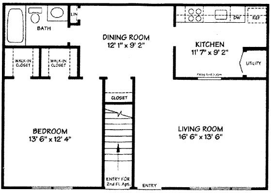 1 bedroom floor plan
