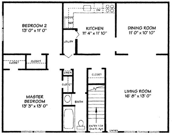 2 bedroom floor plan